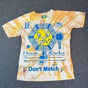 Online Ceramics Mens Tie Dye Graphic T Shirt If Your Socks Don't Match Sz Medium